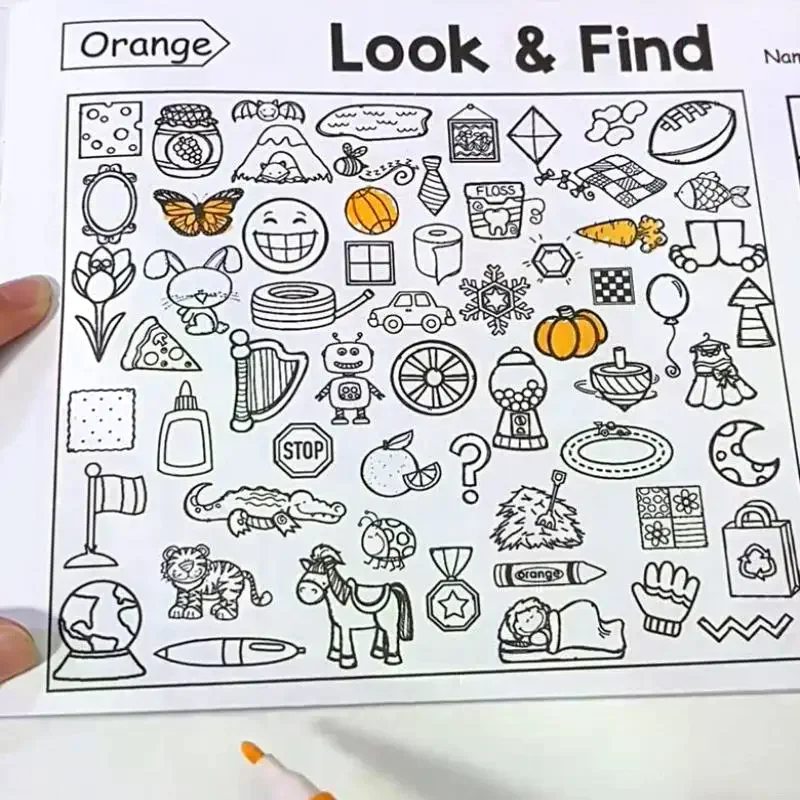 32 páginas/livro iluminação infantil colorir treinamento jogo interativo concentração de observação das crianças diversão para encontrar jogos