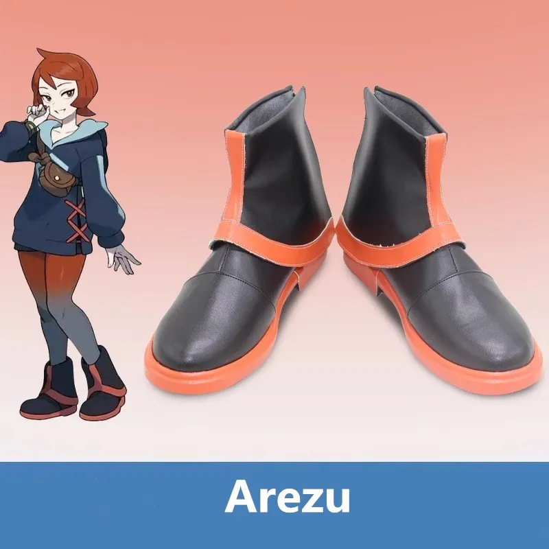 

Карманные Mon Legends Arceus Arezu, костюм для косплея, черные, оранжевые ботинки ручной работы из искусственной кожи