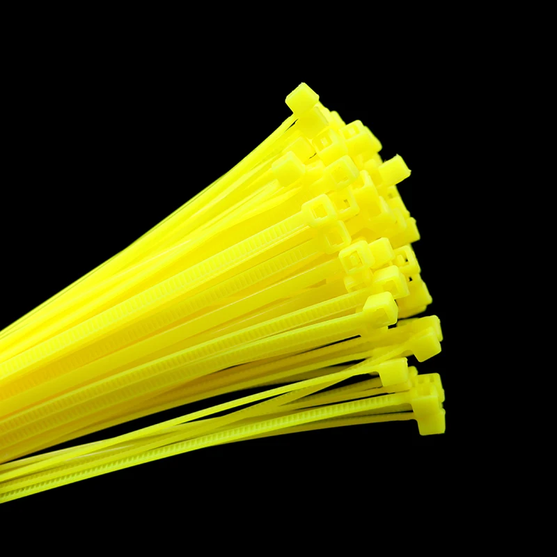 100pcs Self-locking Nylon Cable Ties 100/150/200mm Plastic Cord Strap Adjustable Harness Fastener Wire Home Garden Belt Zip Tie