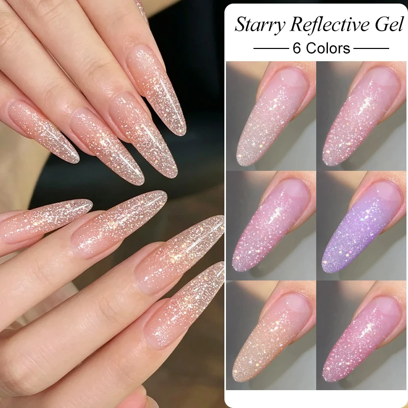 7ml Starry Reflective Gel Nail Polish Nail Art Vernis Shiny Effect Semi Permanent Soak Off UV LED Gel Manicure DIY Nail Supplies