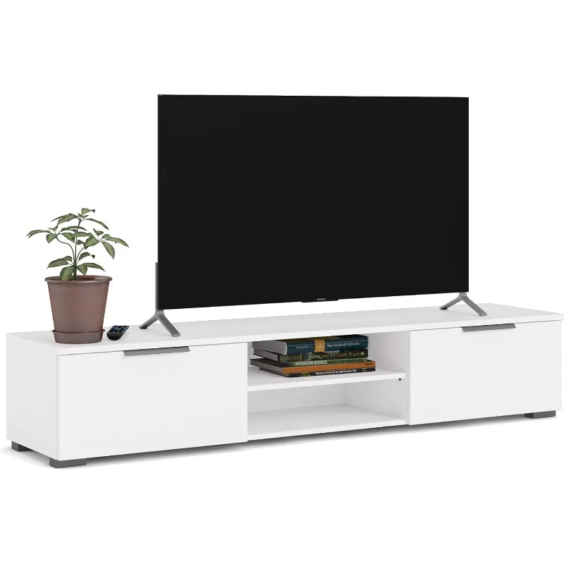 Drawer 2 Shelf TV Stand, White