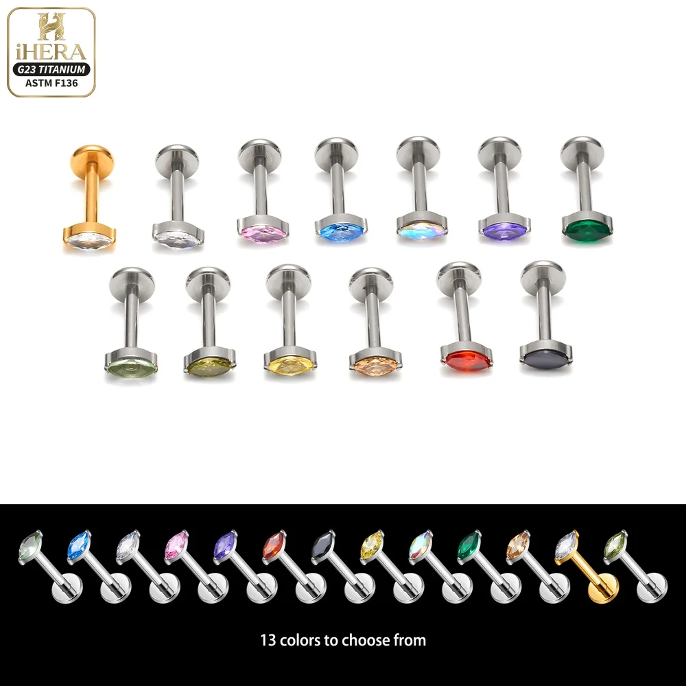 Glitzernde CZ-Besetzte Basis-Titan-Piercing-Körperschmuckstücke im Großhandel für Nasen-, Conch-, Helix-, Tragus-, Labret-, Augenbrauen-, Knorpel- und Ohrstecker. – Detail 2
