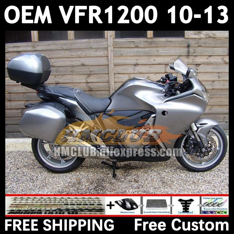 Gloss Silver Injection For HONDA VFR1200 VFR 1200 RR CC 87No.73 VFR-1200 10 11 12 13 VFR1200RR 2010 2011 2012 2013 OEM Fairings