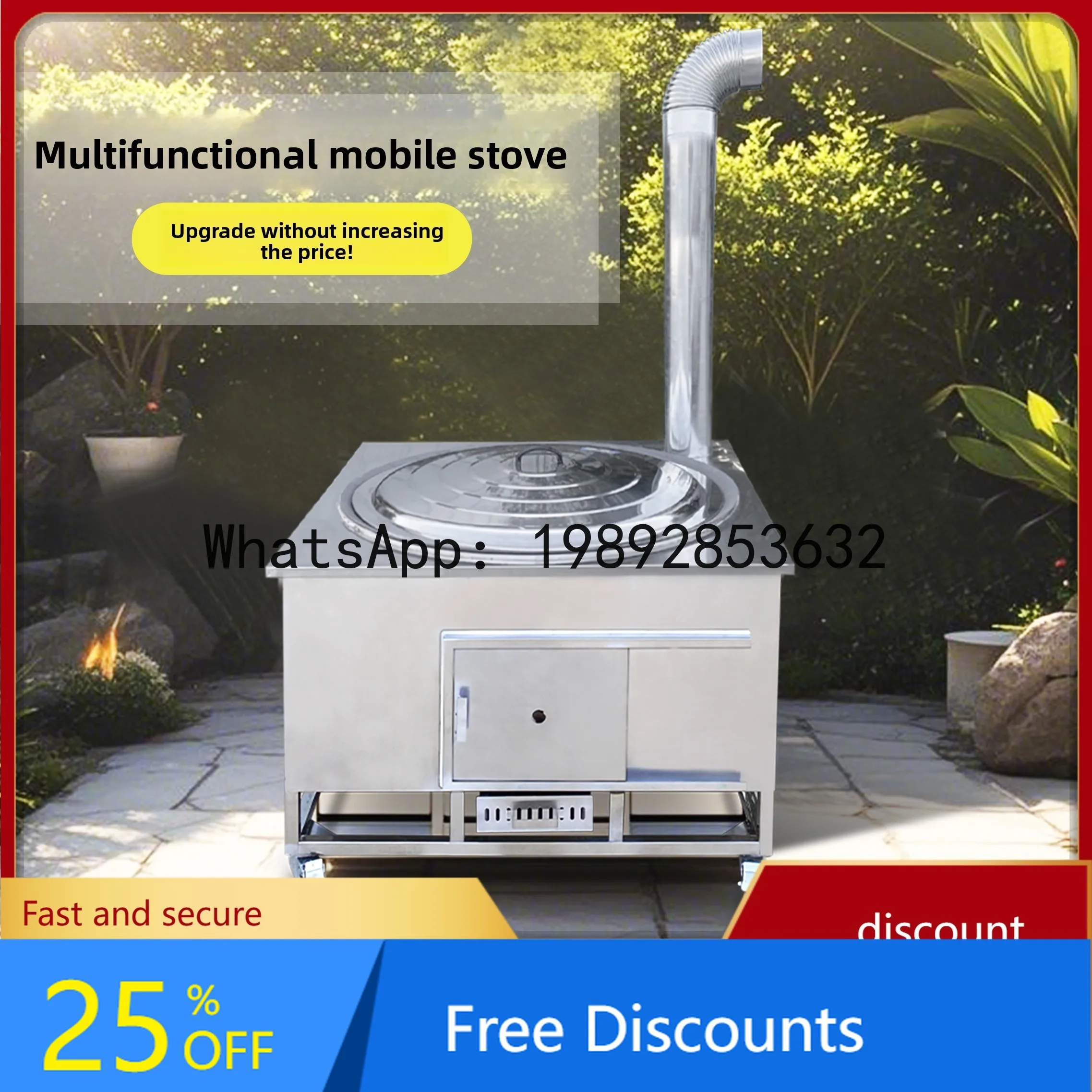 

AA CZ Wood-Burning New Rural Stainless Steel Large Pot Stove Mobile Smokeless Ground Pot Stove Earth Stove Integrated