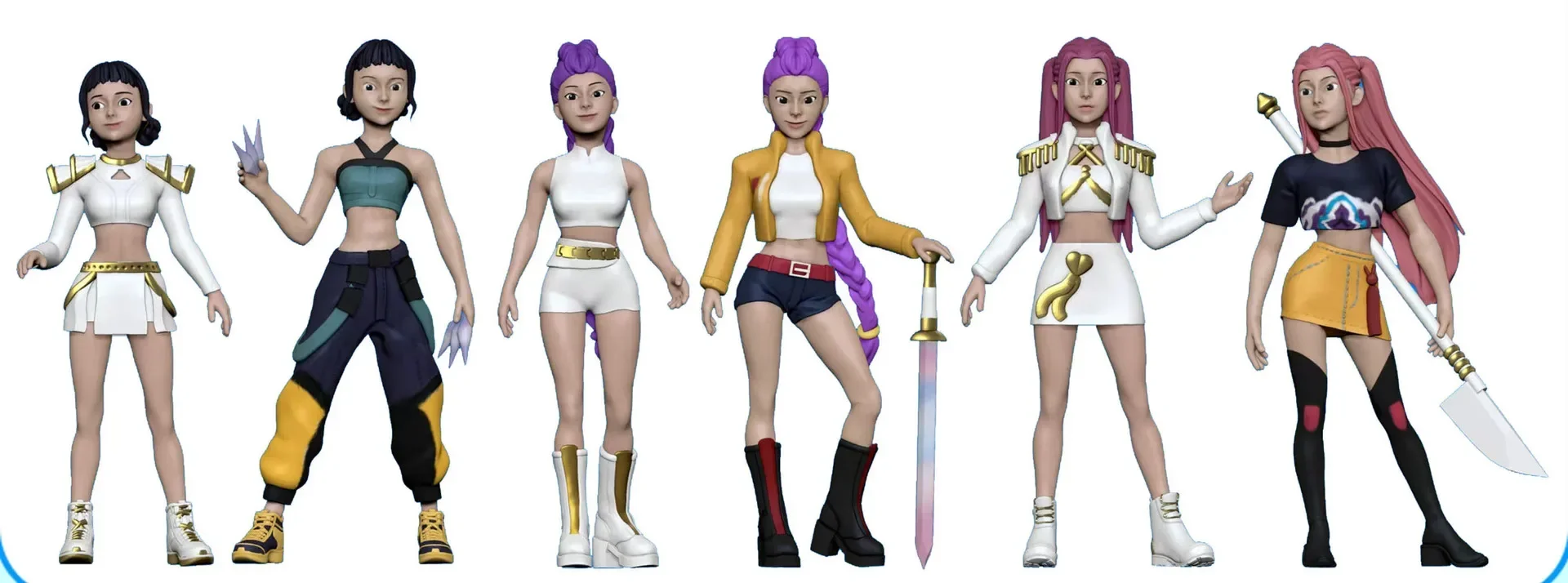 - NUEVO Kpop Demon Hunters Figura de anime Juguetes Lindo PVC Articulaciones móviles Figura de acción Modelo Muñecas Niños Decoración de cumpleaños Regalos de juguete
