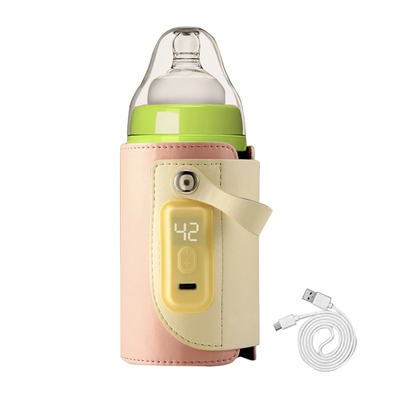 Digital Display Milk Bottle Heater Portable Feeding Bottle USB Charging Sleeve Baby Bottle Warm Keeper for Night Feeding