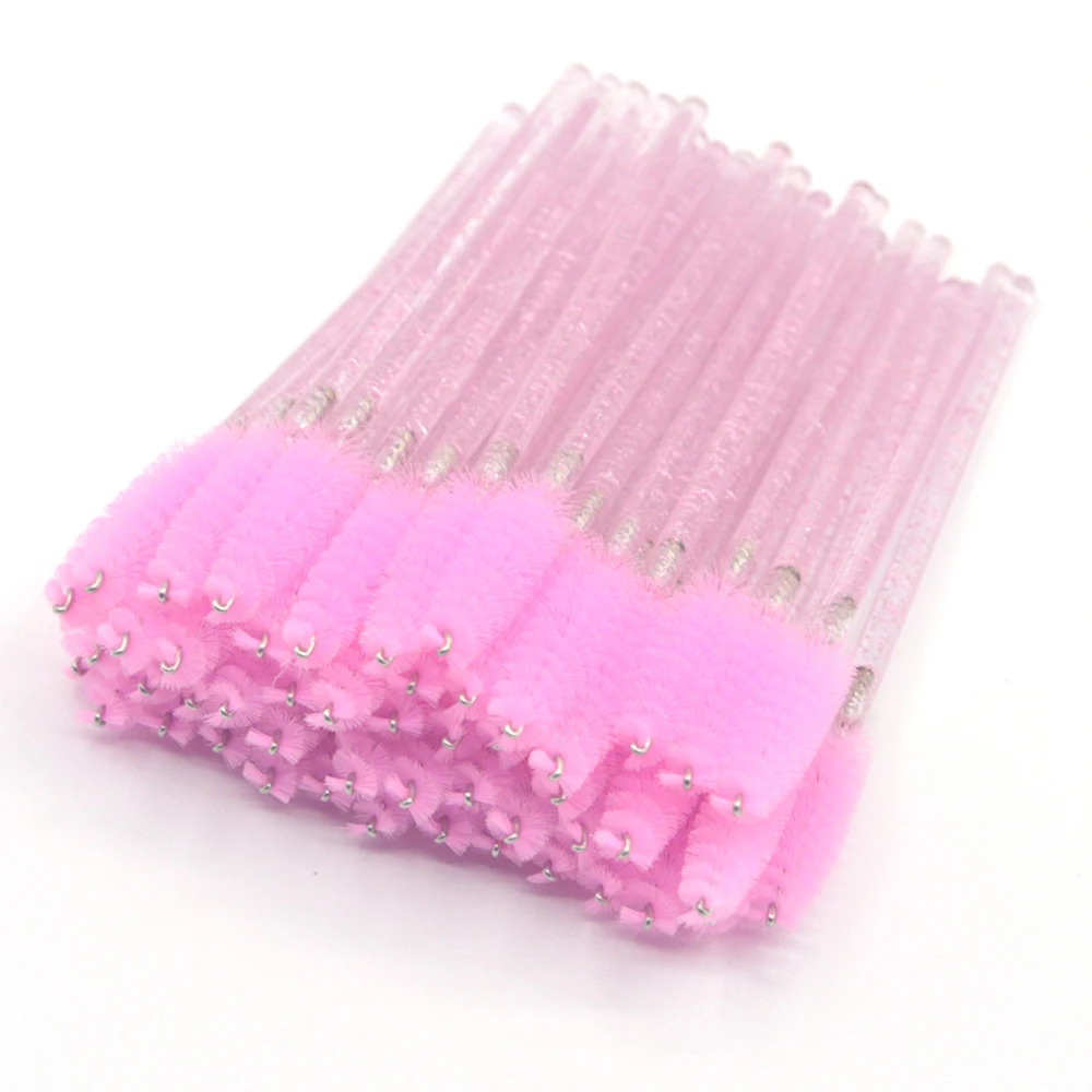 Disposable Crystal Eyelash Brush Mascara Wands Lash Extension Tools Makeup Applicator Wholesale Lashes Accessories Pink/ Blue