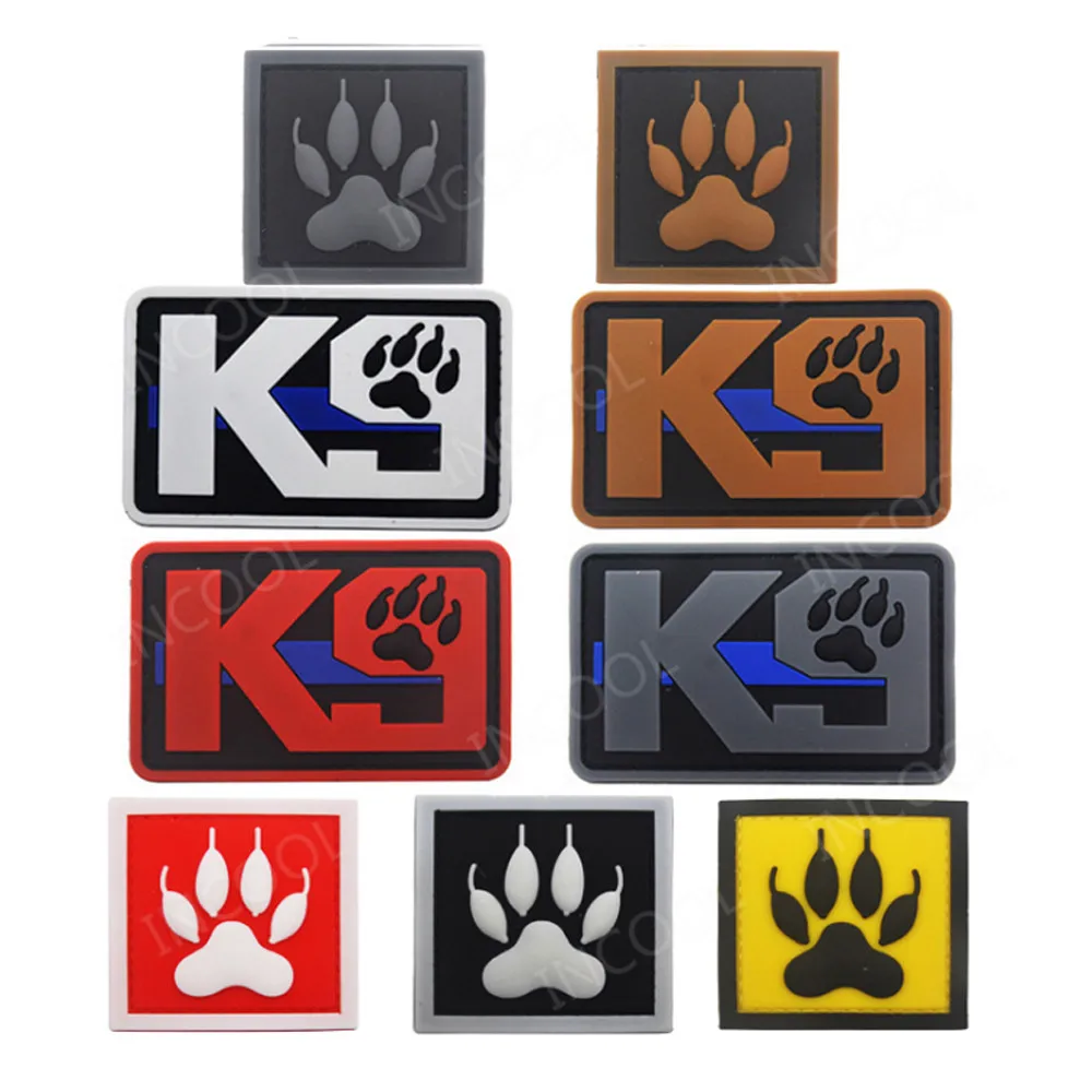 K9 Service Dog Be Kind to Dogs Patches IR Reflective Fastener PVC Rubber Embroidered Appliqued