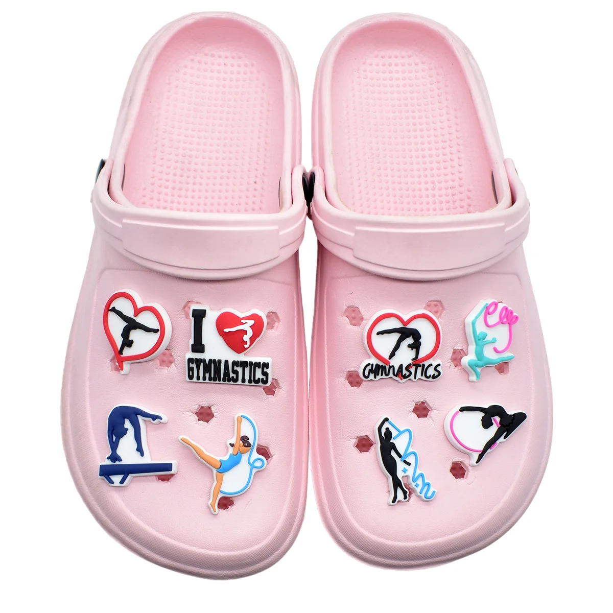 10-168PCS Rhythmic Gymnastic Shoe Charms Fall Winter PVC Clog Buckle Decorations DIY Craft Supplies Party Favors Kids Xmas Gifts