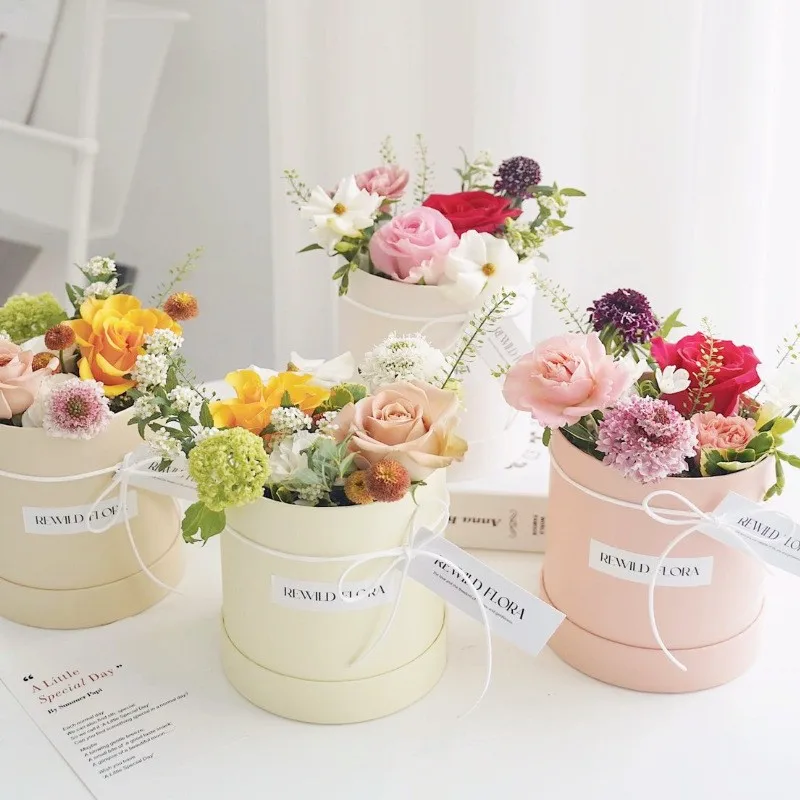 1PC Flower Box Round Cardboard Gift Boxes Wedding Party Rose Flower Packaging Decoration Valentine's Day Gifts Supplies New Sale