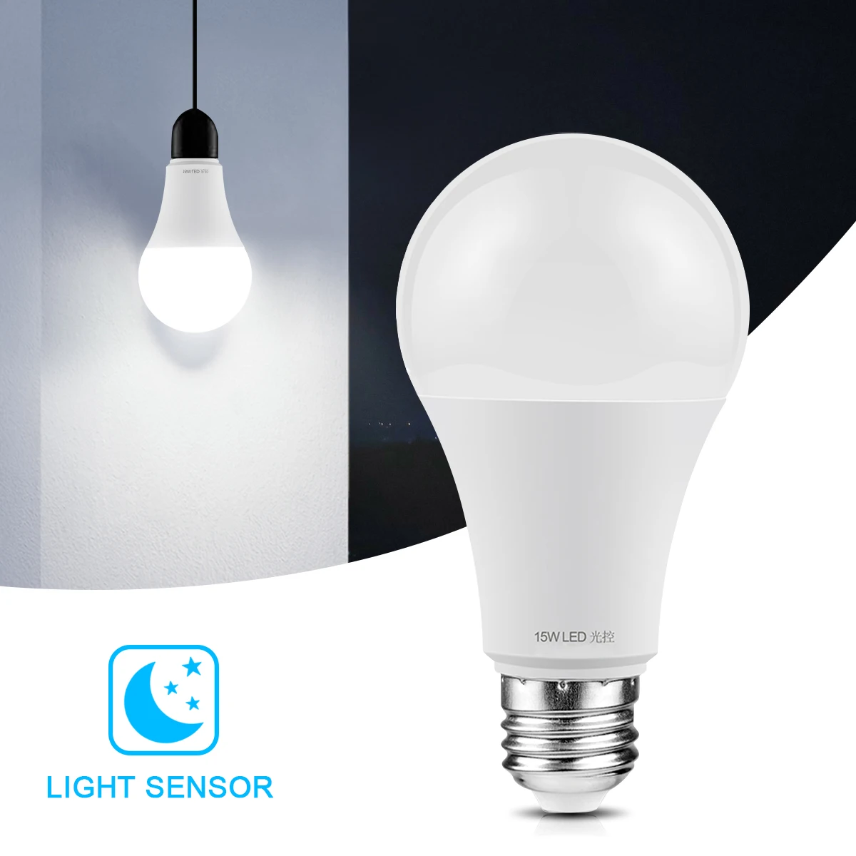 E27 LED Light Sensor Bulb Auto On/Off Night Lighting Lamp Porch Doorway Patio Garden Pathway Lamp Dusk to Dawn Lights Bulb