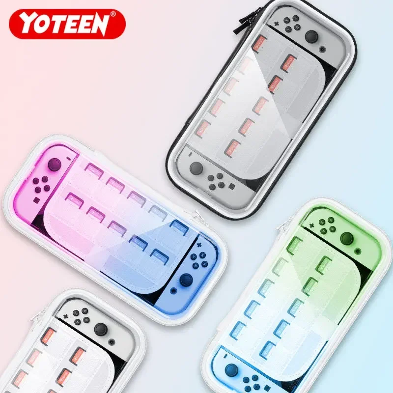 Transparent Bag for Nintendo Switch/switch OLED Gradient Design 10 Game Cards Storage Carrying Handbag Console Show Case