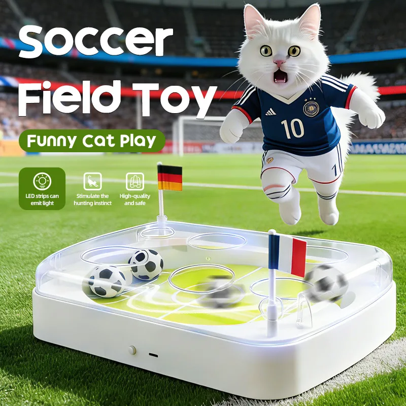 Electric Interactive Cat Football Field Toy Smart Motion Sensor Rolling Ball Bored Indoor Cat Self-Play Kicker Kitten Soccer