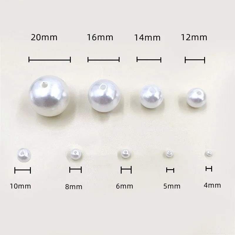 3mm-20mm Imitation Pearl Acrylic Loose Round Beads DIY Crafts For Jewelry Making Jewelry Accessories Material Wholesale