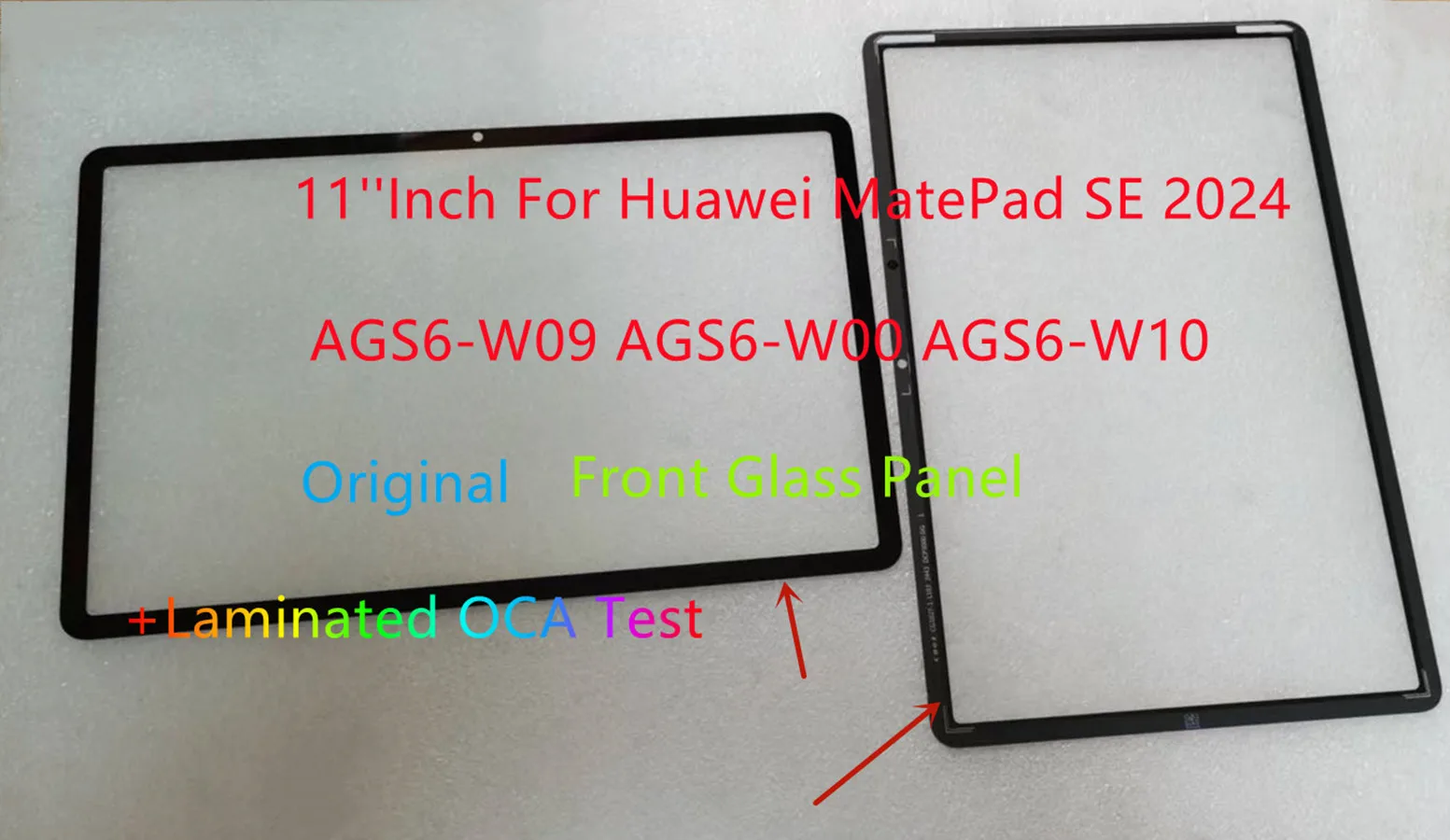 

New For Huawei MatePad SE (2024) 11''Inch AGS6-W00 AGS6-W09 AGS6-W10 Touch Screen Front Glass Panel + Laminated OCA Glue
