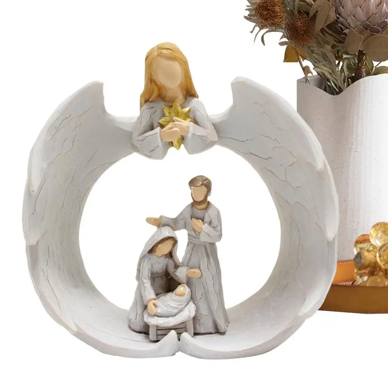 

Christmas Nativity Scene Figurine Statue Resin Tabletop Nativity Statue For Christmas