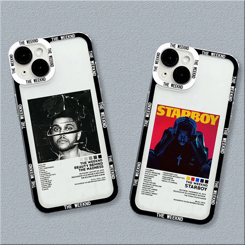 The Weeknd Minimalistyczny plakat Etui na telefon do iPhone\'a 16 15 14 13 12 11 Pro Max XS X XR 7 8 Plus Przezroczysta, wstrząsoodporna tylna obudowa