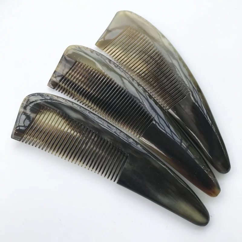 Black Buffalo Horn Comb Large Thickened Meridian Massage Comb Thickened Horn Comb