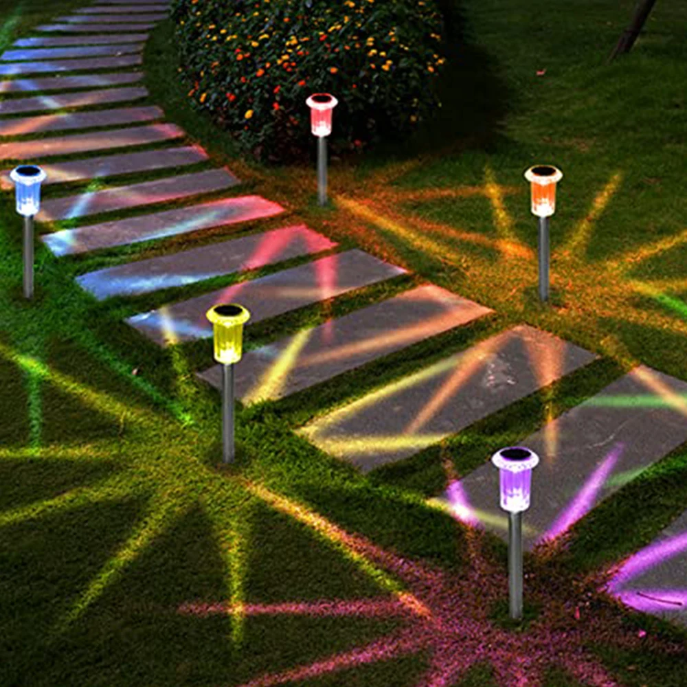 Luces solares de jardín, lámpara alimentada por energía Solar, linterna impermeable, iluminación de paisaje, camino al aire libre, patio, decoración de jardín, paquete de 6