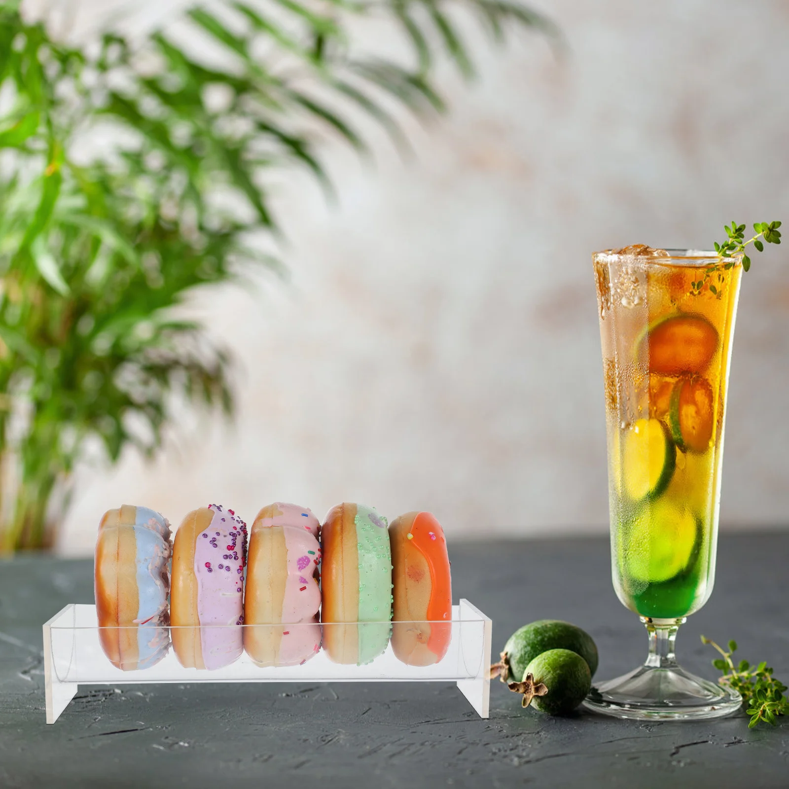 

Clear Acrylic Macaron Display Tray Transparent Cookie Dessert Serving Tray for Crackers Party Food Display Stand