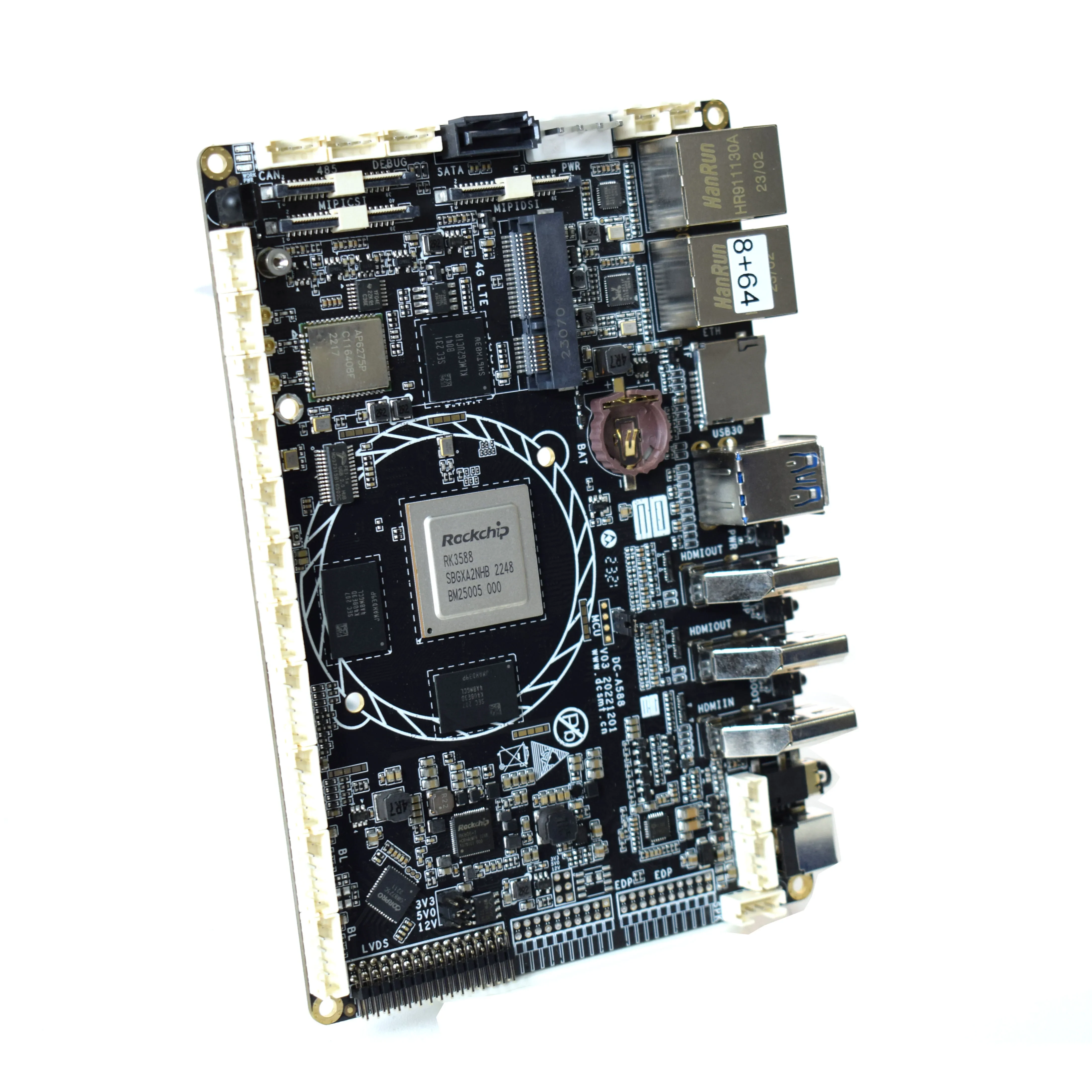 Rockchip Media Dispayer Motherboards Lvds Hdm Vga Edp Mipi For 4K 8K Video Ai Box Fanless Rk3588 Mini Pc Mainboard