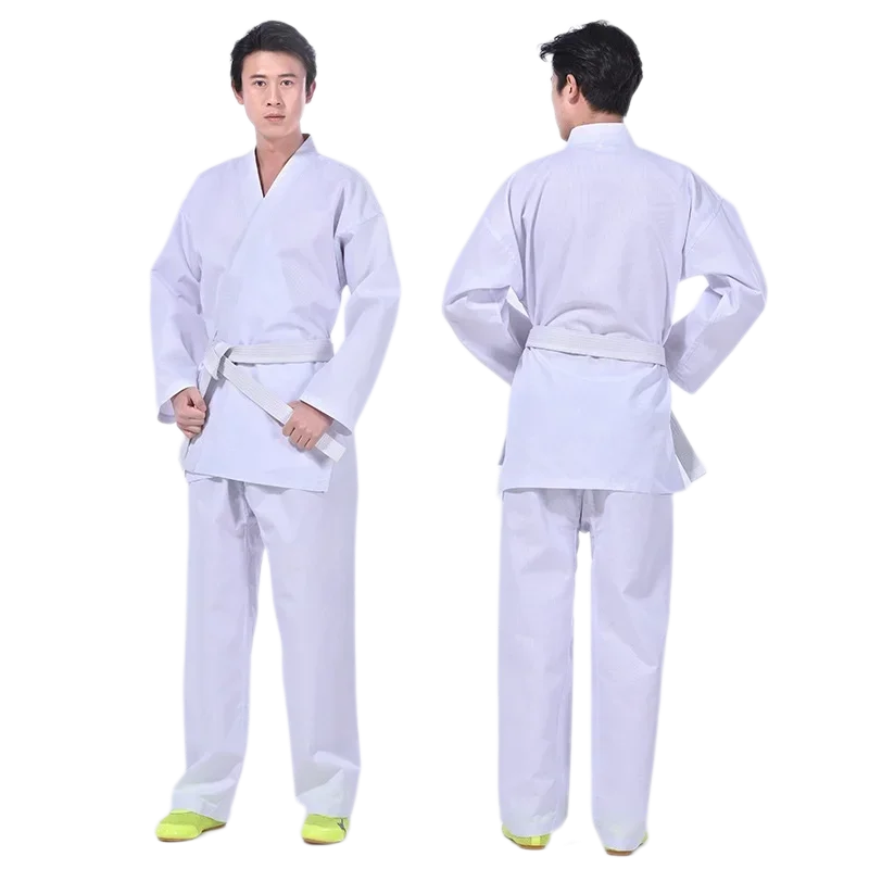 

Karate Gi Uniform Suit Elastic Waistband For Kids Sports Training Fitness Gym Free White Belt