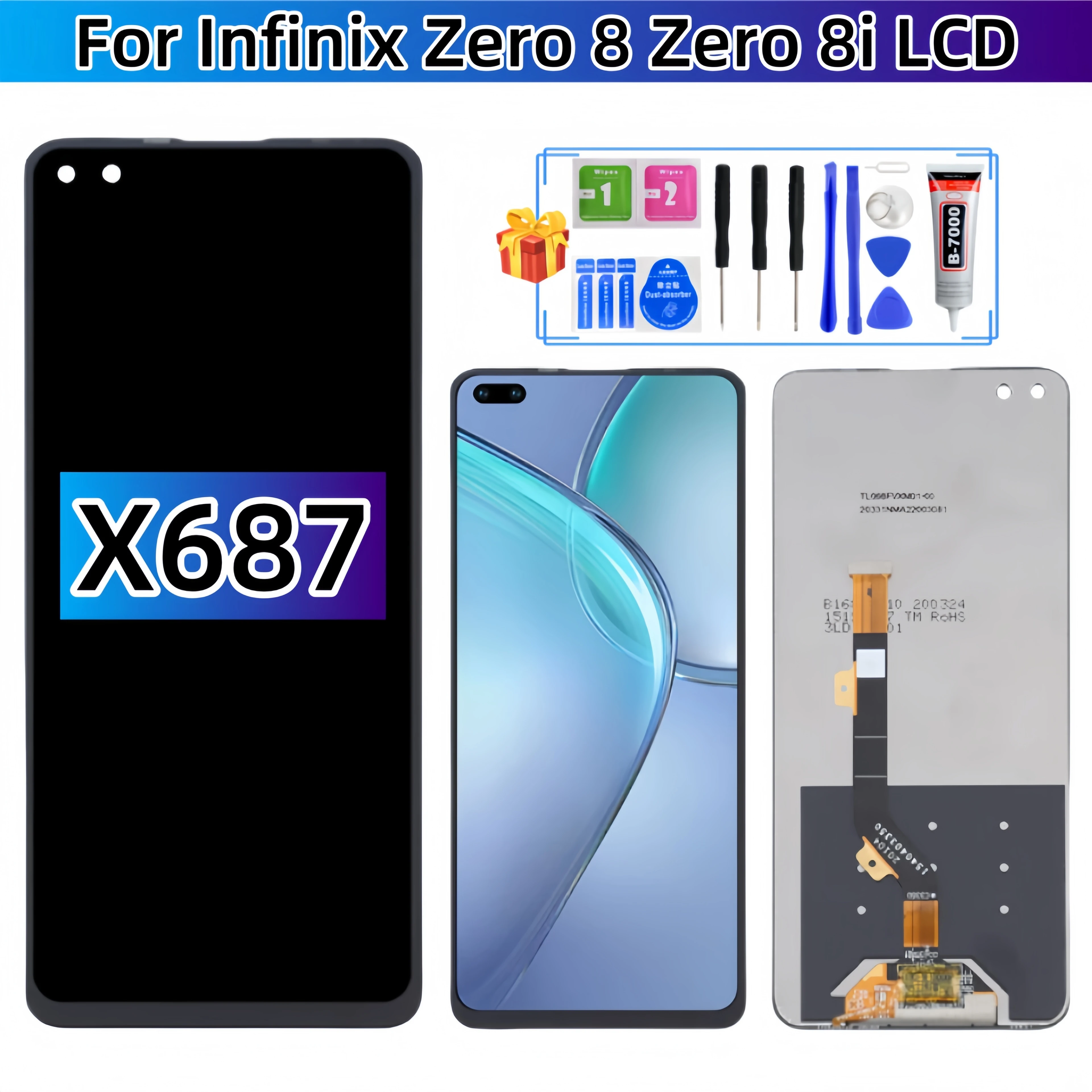 

Для Infinix Zero 8 Zero 8i X687 ЖК-дисплей с сенсорным экраном в сборе, запасные части для ЖК-дисплея