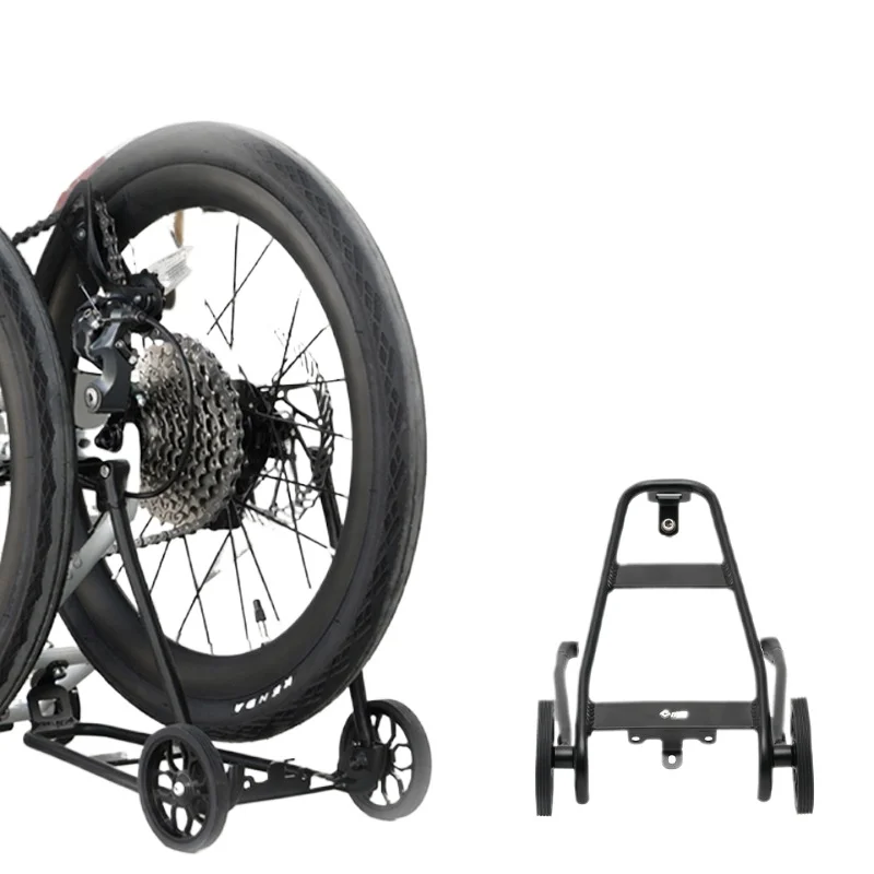 

For Brompton Folding Bicycle Rear Shelf JAVANEO Accessories Modified Aluminum Alloy Tail Frame with Guide Wheel Luggage Rack