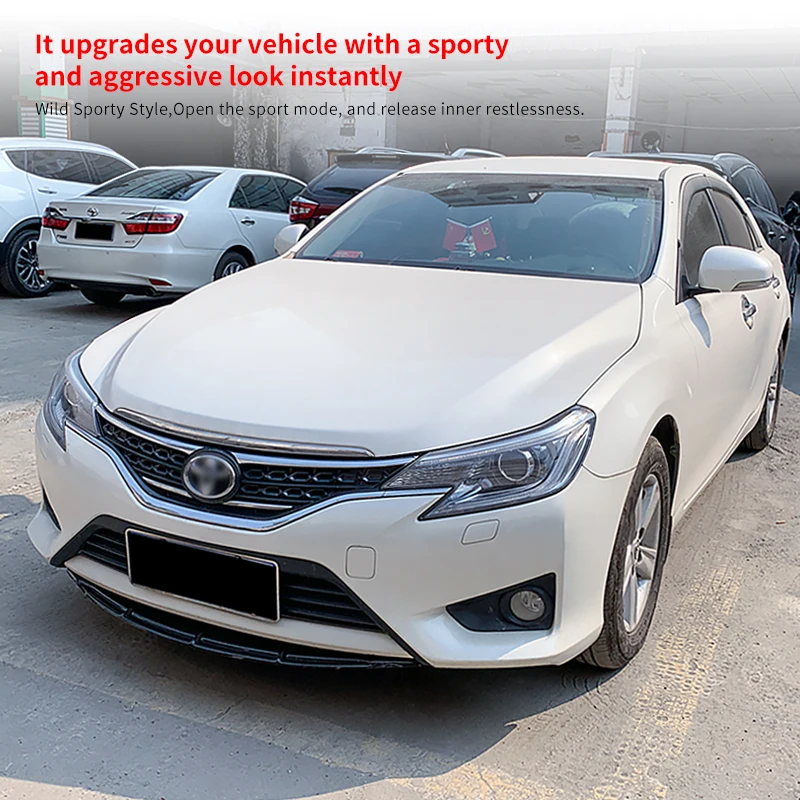 

Car Accessory For Reiz Mark X 2010-2019 Universal Front Bumper Splitter Lip Body Kit Spoiler Chin Plate Scratch Protector ABS