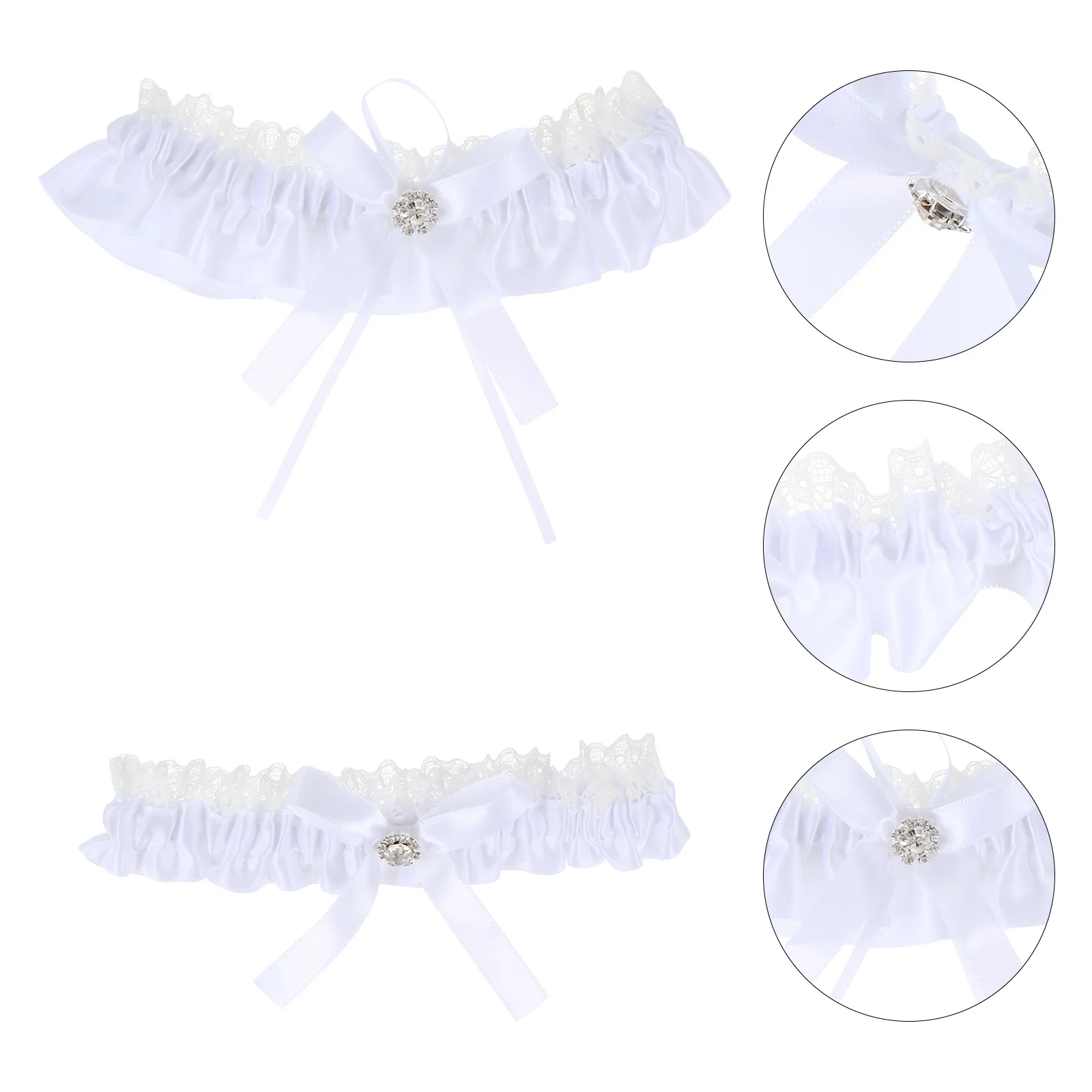 

1Pair Bridal Lace Garter Bowknot Thigh Ring Elastic Soft Comfortable Wedding Accessory Women Garter Bowknot Thigh Ring