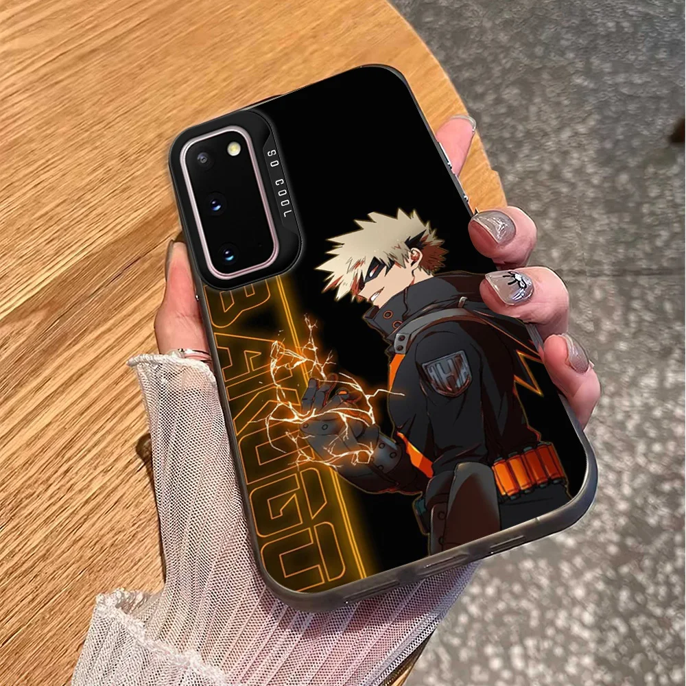 Bilibili B-Bakugou Katsuki Phone Case For Samsung S23 S24 S22 A71 A55 ULTRA PLUS FE Electroplated Silver IMD Laser Color Cover