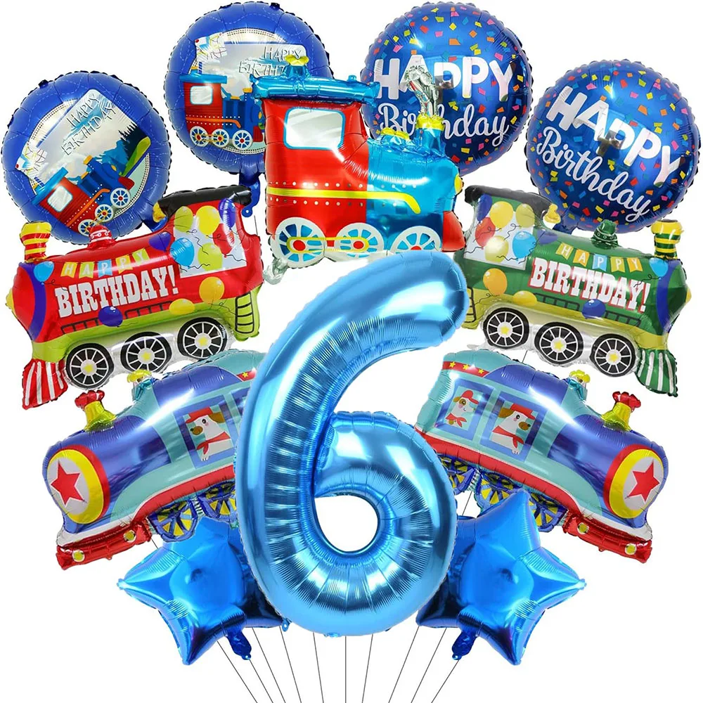 32-Zoll-Zug-Geburtstagsballons, bunte Folienballons im Zug-Design, geeignet für 2. Geburtstag, Jubiläumsfeier, Babyparty, Hochzeitsdekoration, Geschenke – Detail 8