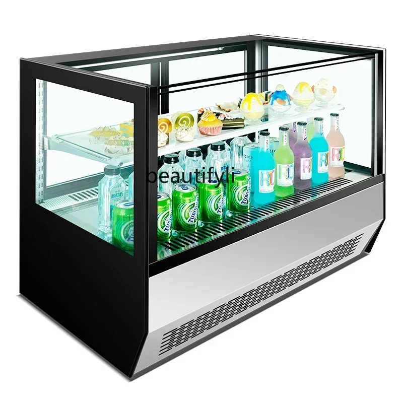 

Small desktop cake cabinet bar beverage display cabinet fruit freshness refrigeration convenience store air-cooled freezer