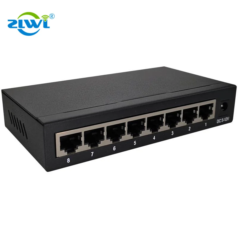 ZLWL 8-Port 10/100/1000Mbps Gigabit สมาร์ทเครือข่าย Ethernet Desktop Router สวิทช์จีนผลิตขายส่ง OEM ODM