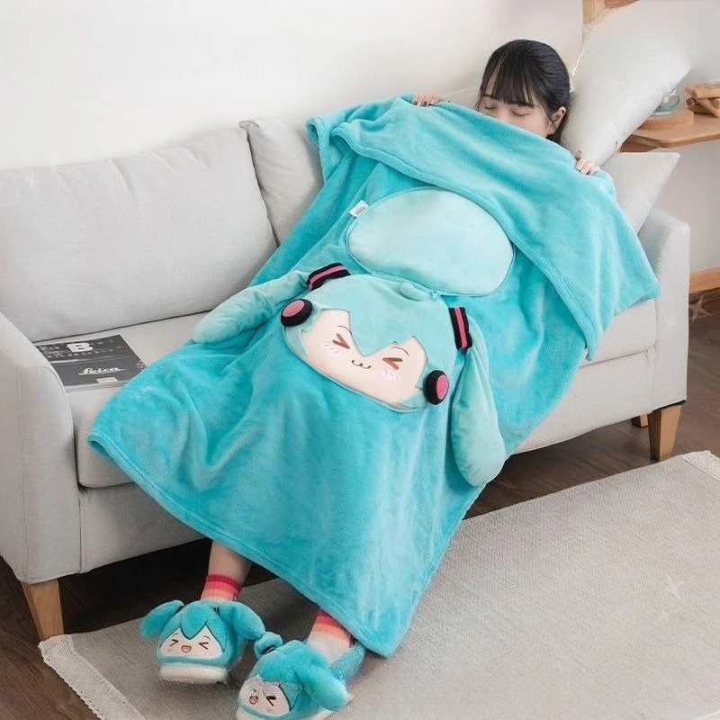 Genuine Anime Squinting Series Multifunctional Air Conditioning Blanket Cute Throw Pillow