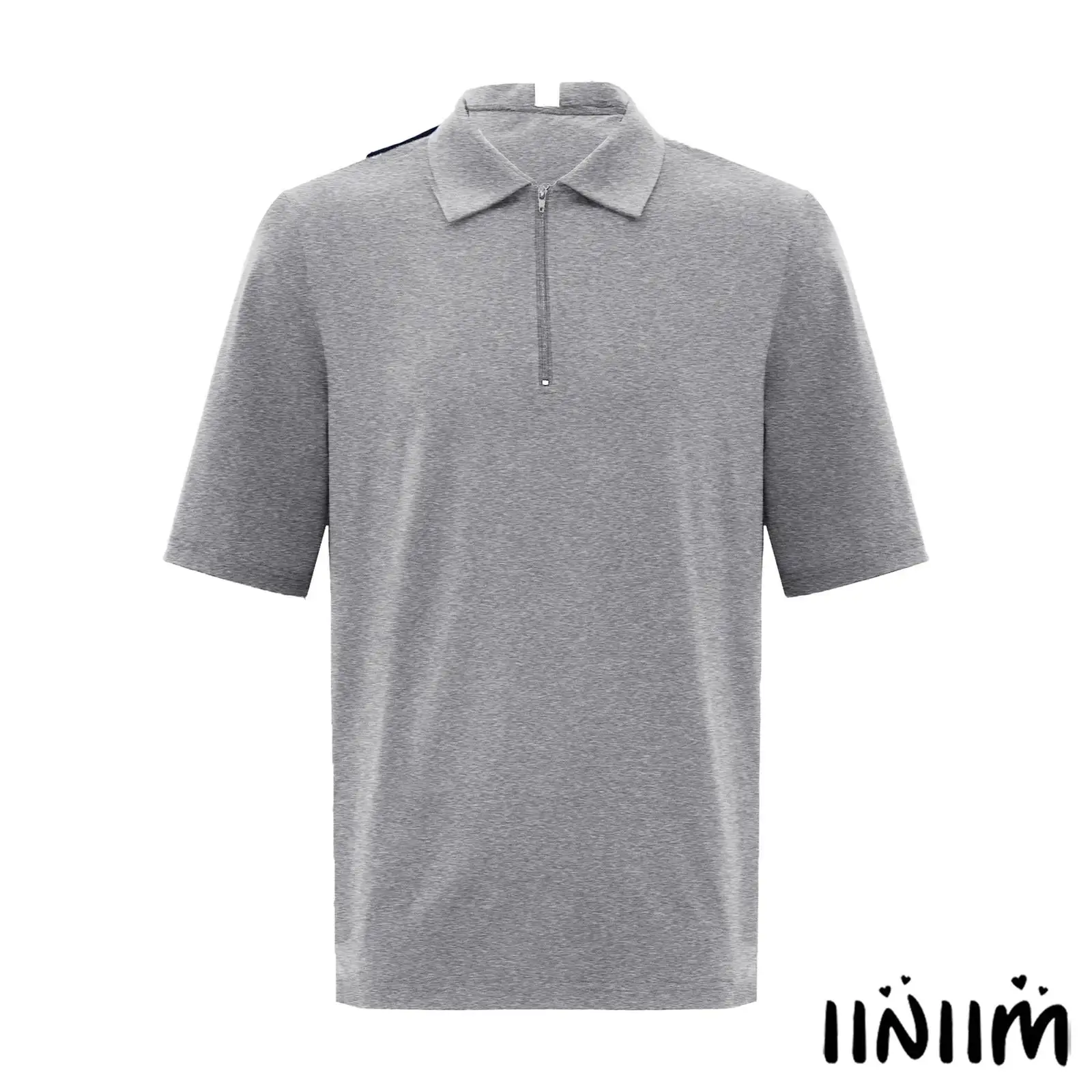 

Mens Adaptive Clothing Shirt Open Back Full Overlap Design Short Sleeve Lapel Zipper Neck for Dementia Alzheimer Patients Care