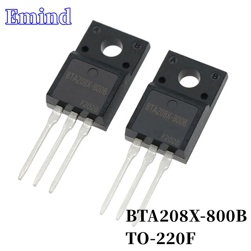 10Pcs BTA208X-800B BTA208X Thyristor TO-220F Plastic Package 8A/800V DIP Triac Large Chip