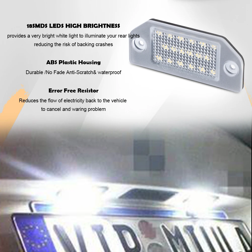 For Volkswagen Passat B5 Pre-facelift PASSAT B5 Sedan PASSAT Variant Estate White LED Rear License Plate