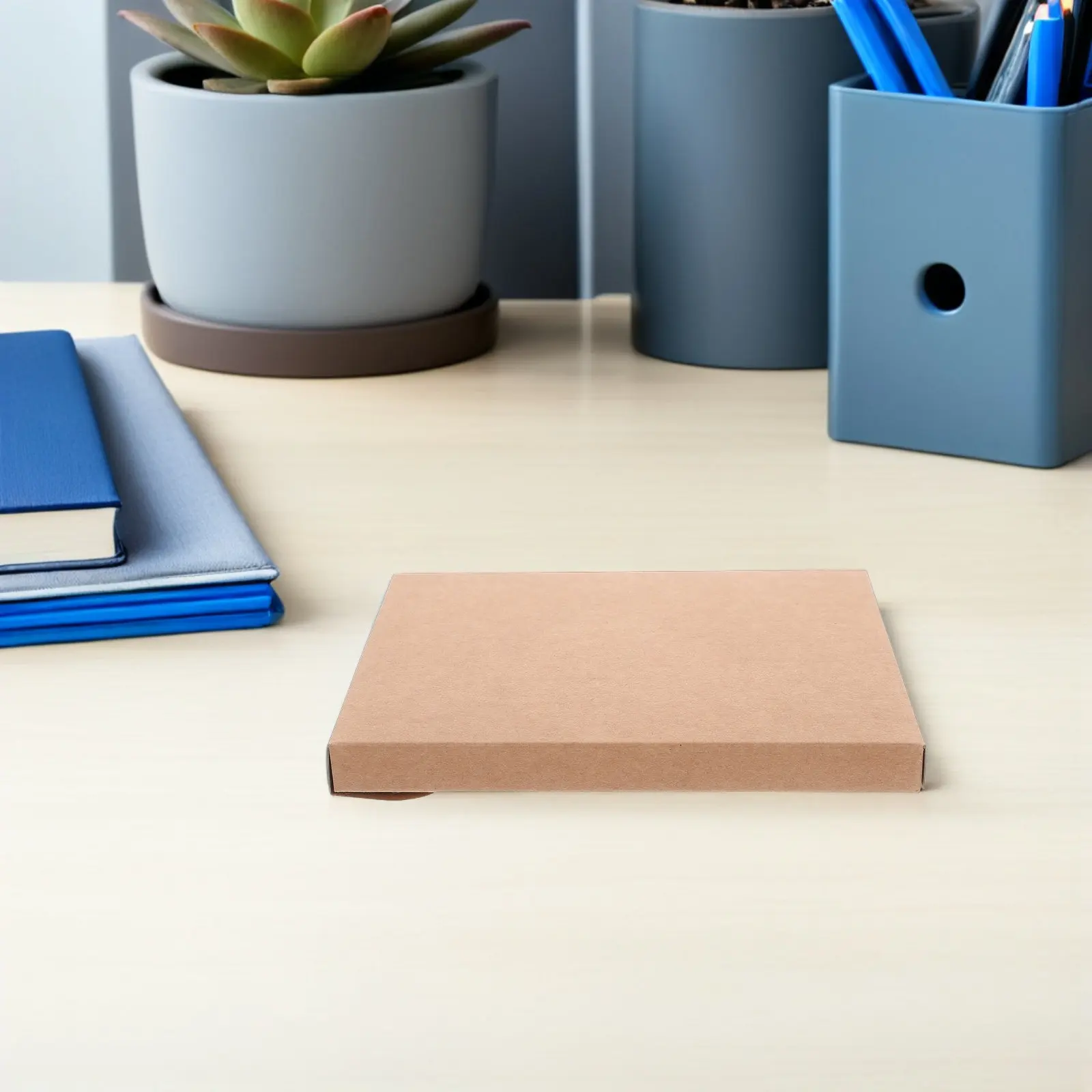 

50Pcs Thick Kraft Paper Postcard Box Versatile Blank Card Holder for Business Branding DIY Projects Holiday Presents Elegant