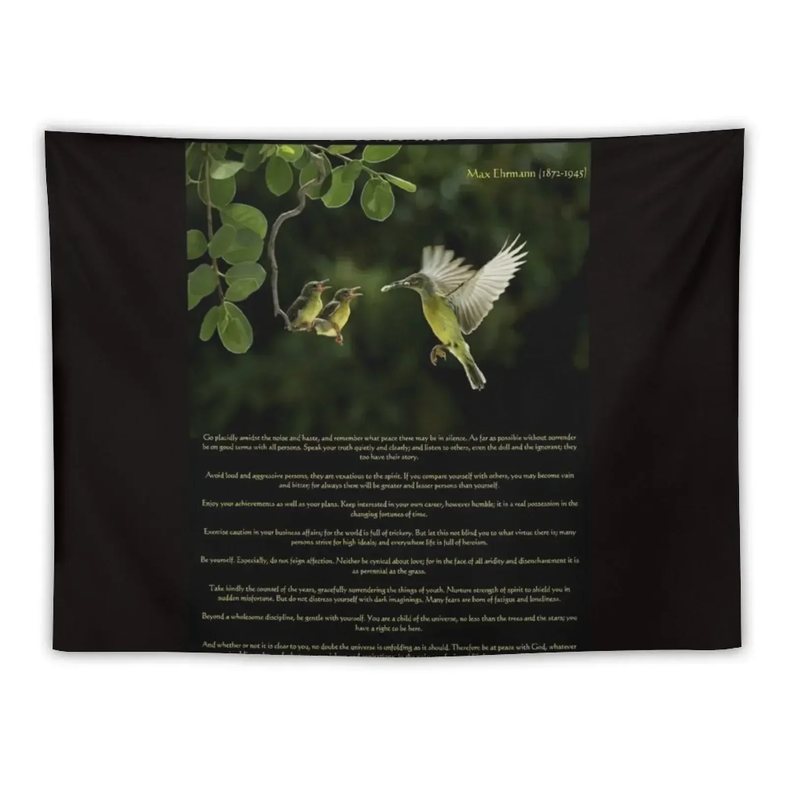 

Desiderata with Hummingbirds Tapestry Aesthetic Room Decors Room Decorations Aesthetic Tapestry