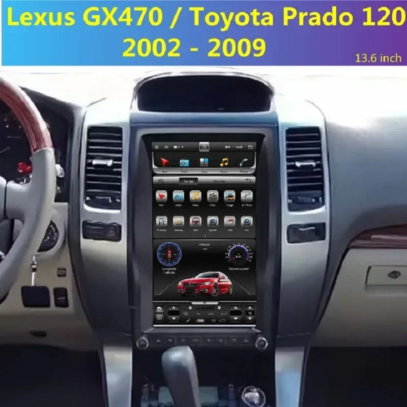 

13.6“Android13 For Toyota Land Cruiser Prado 120 Lexus GX470 2002 -2009 Car Radio Autoradio Stereo Receiver GPS Navigator Unit