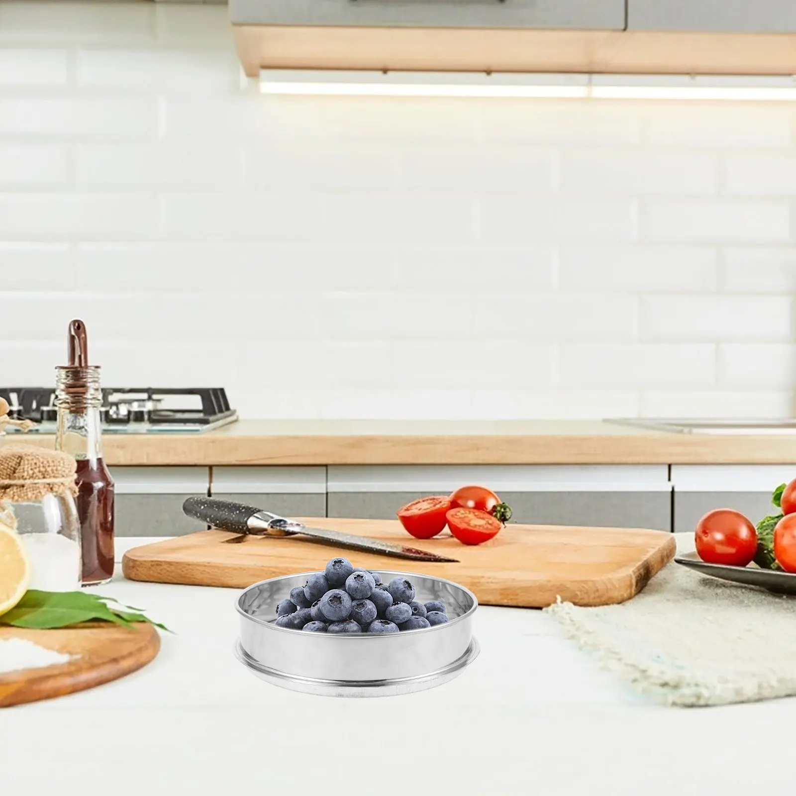 

Round Hole Sieve Stainless Steel Blueberry Sifter Kitchen Coffee Bean Garden Soil Pearl Multi-Purpose Mesh Sifter