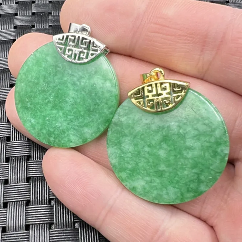 Jade Dry Green Blank Plates Jade Pendant Emerald Lucky Pendant Pendant round Photo Pendant Jade Pendant Wholesale