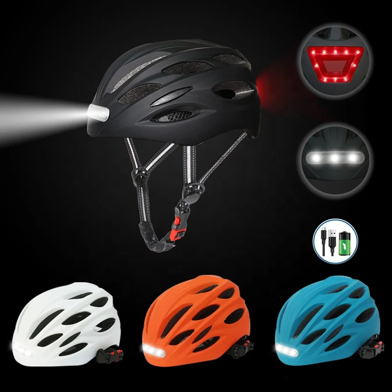 CE EN1078 CPSC Scooter Skateboard Electric Bike Bicycle Cycling Casque Casco Riding Led Light Helmet with Flashing LED Light