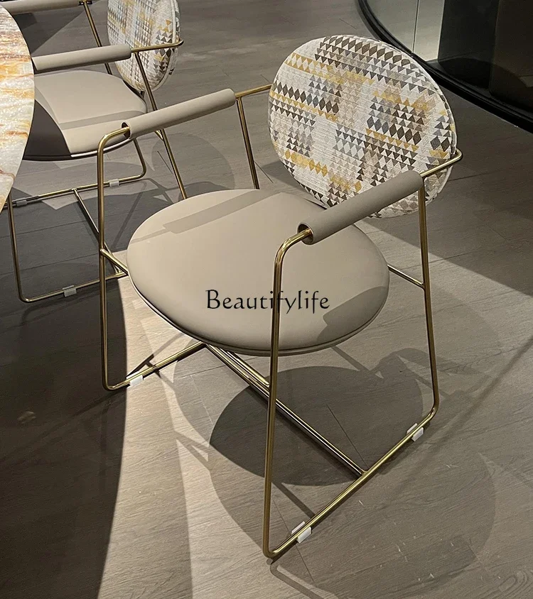 

pg45Italian Minimalist Genuine Leather Simple Soft Back Chair Nordic Light Luxury Dining Chair