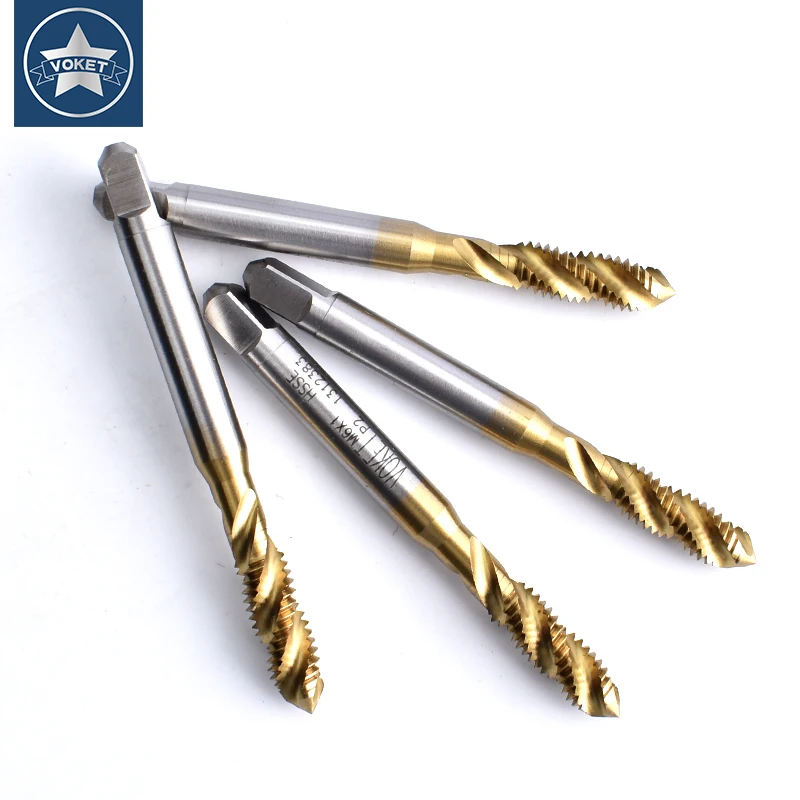 HSSE Metric With TIN Spiral Fluted Tap M1 M1.2 M1.4 M1.5 M1.6 M1.7 M1.8 M2 M2.2 M2.3 M2.5 M2.6 X0.25 Machine Screw Thread Taps