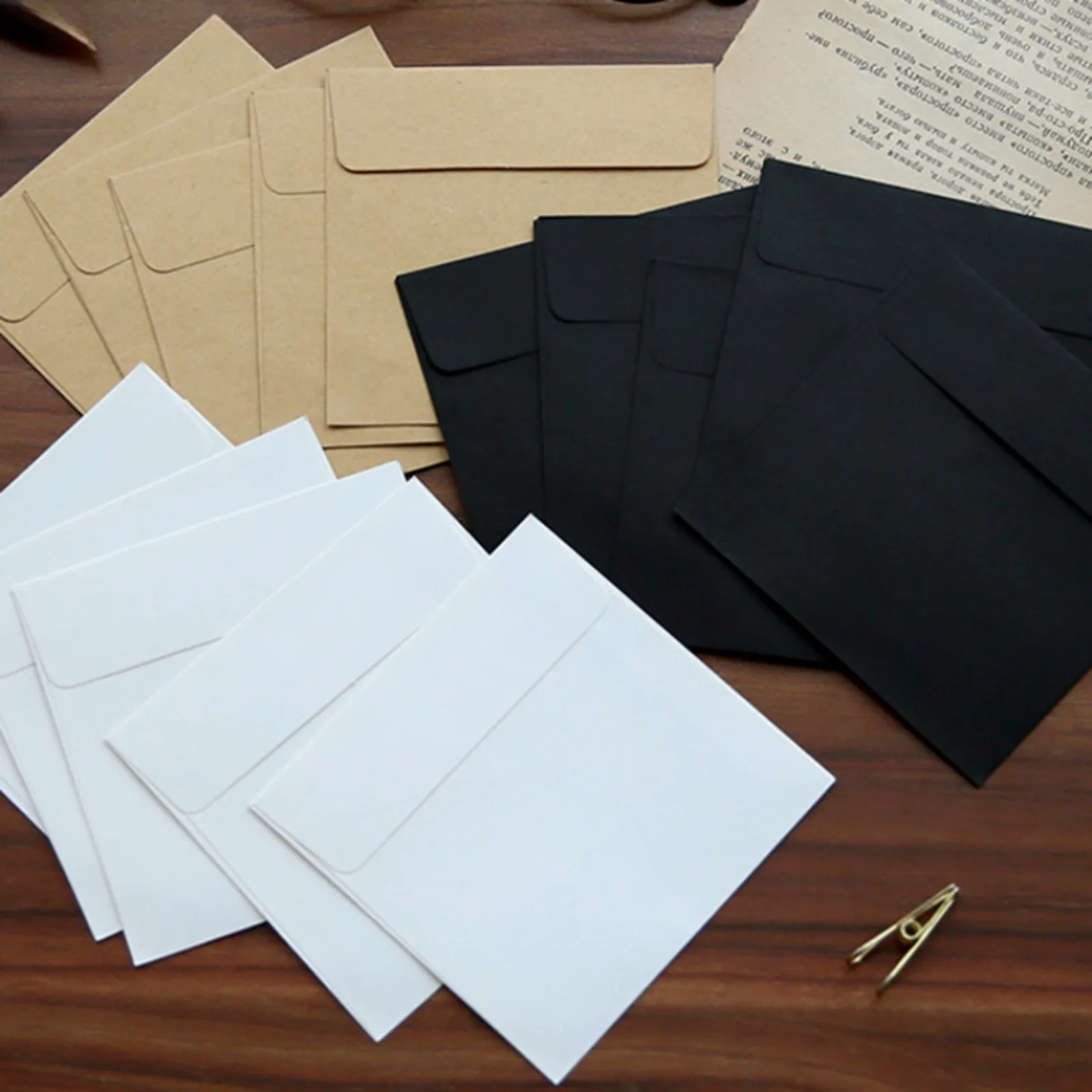 10pcs 10*10cm Square Creative White Black Color Envelope for Card Letter Paper Gift Mini Envelopes