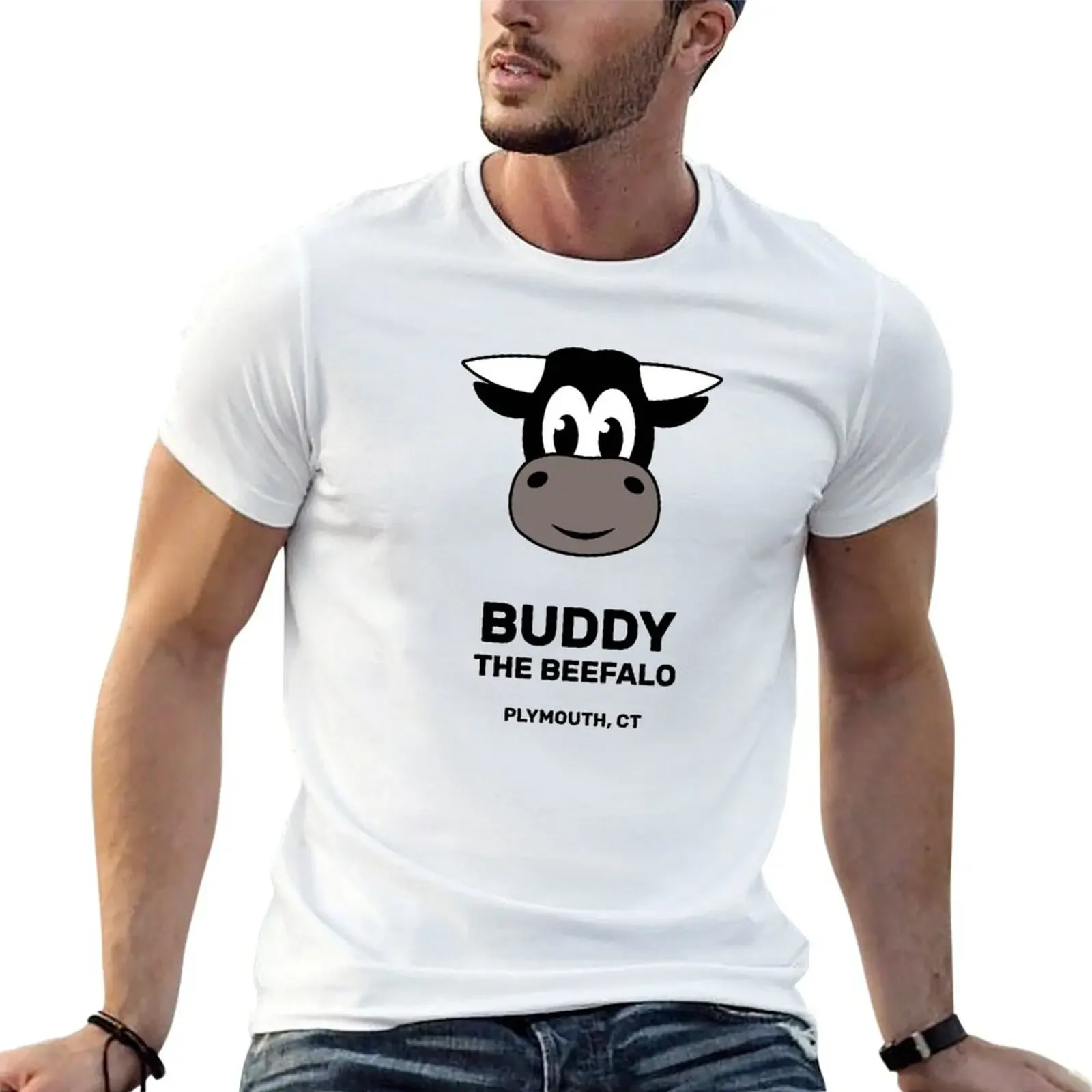 Buddy the Beefalo Plymouth, CT T-Shirt street wear oversizeds graphic t shirts mens white t shirts