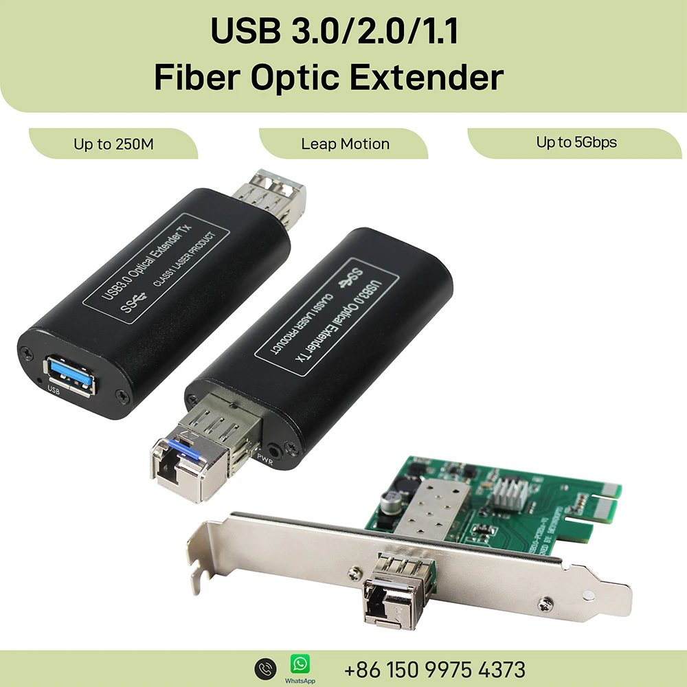 

Mini USB 3.0 Fiber Extender 5Gbps USB 3.0/2.0/1.1 Over Fiber 250m Hub for Windows Mac Linux Kinect Leap Motion