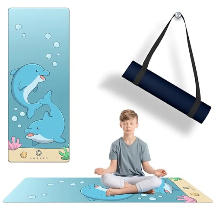 

Yoga Mat with rying Strap 60"x24" Non-Slip Premium Exercise Mat for 3mm Thick Non-Toxic PVC-Free Play Mat for and Designs